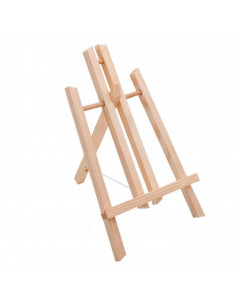 Caballete en miniatura de madera de 30 x 18 cm. Acomodador para pintar de cuadros. Pequeña estructura de madera para realizar la