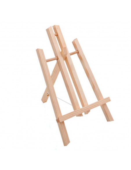 Caballete en miniatura de madera de 30 x 18 cm. Acomodador para pintar de cuadros. Pequeña estructura de madera para realizar la