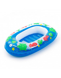 Tradineur - Barca hinchable infantil modelo surtido, vinilo resistente, válvula de seguridad, 102 x 69 cm.