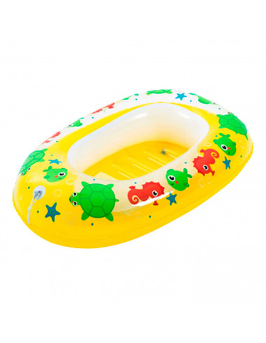 Tradineur - Barca hinchable infantil modelo surtido, vinilo resistente, válvula de seguridad, 102 x 69 cm.