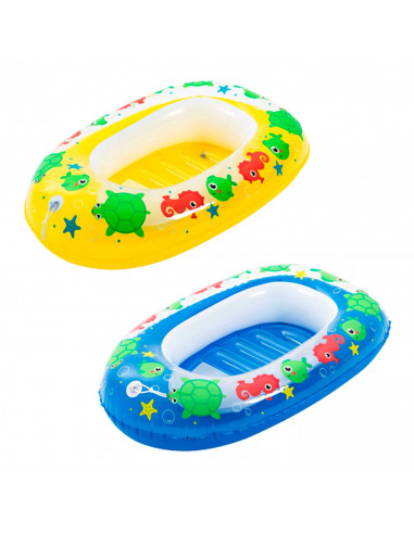 Tradineur - Barca hinchable infantil modelo surtido, vinilo resistente, válvula de seguridad, 102 x 69 cm.