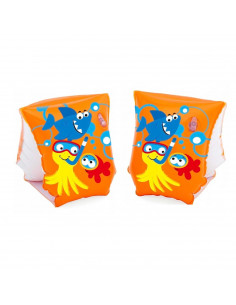 Tradineur - Manguitos infantiles de peces, piscina, vinilo resistente. Para niños de 3 - 6 años. 23 x 15 cm