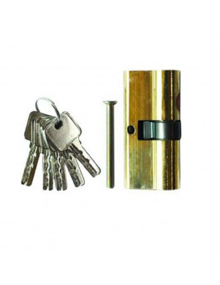 Cilindro de seguridad metálico 60 mm con 5 llaves, cerradura cilíndrica de perfil reversible para puertas, bombín de seguridad,