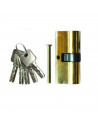 Cilindro de seguridad metálico 60 mm con 5 llaves, cerradura cilíndrica de perfil reversible para puertas, bombín de seguridad,