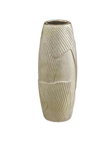 Tradineur - Jarrón de cerámica cilíndrico con relieves, florero elegante y minimalista, recipiente para flores, decoración del h