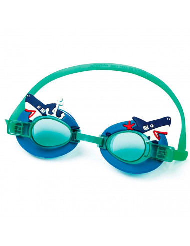 Tradineur - Gafas de natación junior, Protección UV, ligeras y versátiles, Fabricadas en PVC, totalmente ajustable. Color Surtid