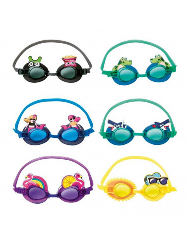 Tradineur - Gafas de natación junior, Protección UV, ligeras y versátiles, Fabricadas en PVC, totalmente ajustable. Color Surtid