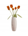 Tradineur - Jarrón de cerámica cilíndrico, diseño imitación mármol, florero minimalista, recipiente para flores, decoración del