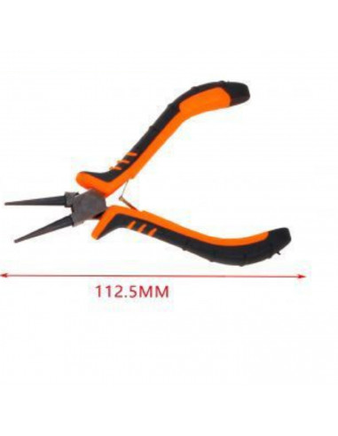 Mini alicates 11,2 cm con mango antideslizante, alicates de precisión, acero y plástico, punta de 2,7 cm, tenaza, mantenimiento