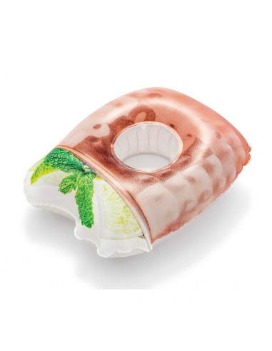 Tradineur - Posavasos hinchable coctel mula Moscú, fabricado PVC, ideal para piscina o spa. 28 x 23 cm 