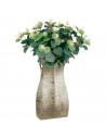 Tradineur - Jarrón de cerámica plateado, florero original y minimalista, recipiente para flores, decoración del hogar, negocios,