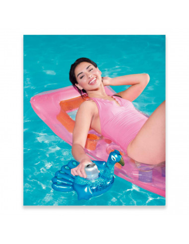 Tradineur - Posavasos hinchable diseño de flamenco/pavo, fabricado PVC, ideal para piscina o spa. Modelo surtido. 