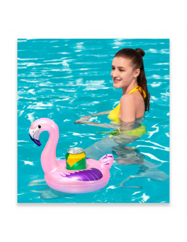 Tradineur - Posavasos hinchable diseño de flamenco/pavo, fabricado PVC, ideal para piscina o spa. Modelo surtido. 