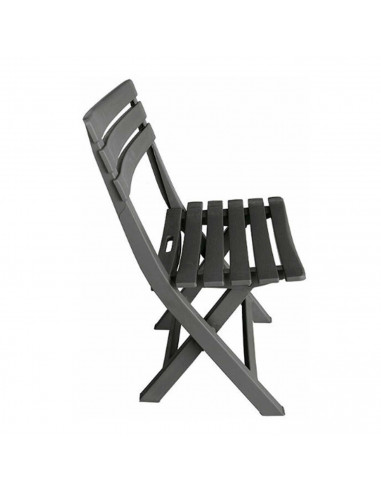 Tradineur - Silla plegable, fabricado en resistente plástico, ligero y cómodo. Color negro. 78 x 41 x 44 cm