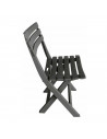 Tradineur - Silla plegable, fabricado en resistente plástico, ligero y cómodo. Color negro. 78 x 41 x 44 cm