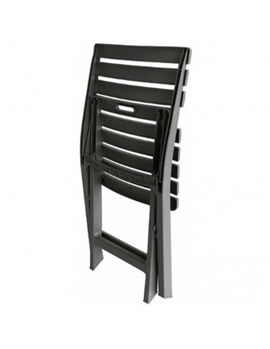 Tradineur - Silla plegable, fabricado en resistente plástico, ligero y cómodo. Color negro. 78 x 41 x 44 cm