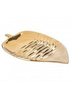 Tradineur - Centro de mesa metálico en forma de hoja, diseño moderno y minimalista, recipiente para fruta, adornos, decoración d