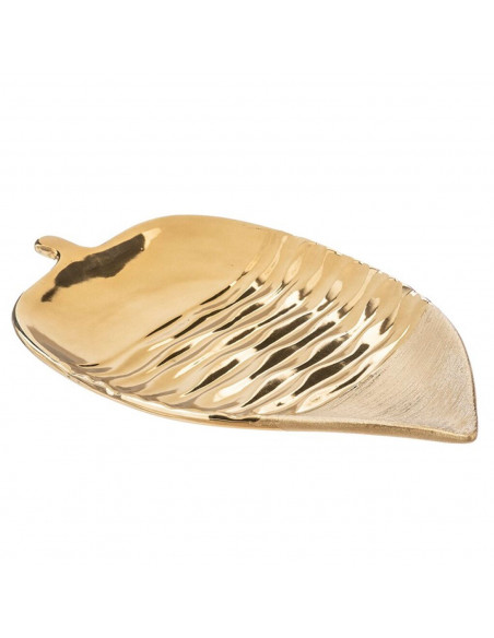 Tradineur - Centro de mesa metálico en forma de hoja, diseño moderno y minimalista, recipiente para fruta, adornos, decoración d