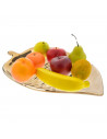Tradineur - Centro de mesa metálico en forma de hoja, diseño moderno y minimalista, recipiente para fruta, adornos, decoración d