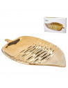 Tradineur - Centro de mesa metálico en forma de hoja, diseño moderno y minimalista, recipiente para fruta, adornos, decoración d