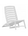 Tradineur - Silla plegable para playa, fabricado en resistente plástico, ligero y cómodo. Color blanco. 64 x 42 x 85 cm