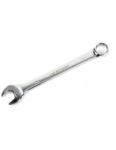 Llave fija de hierro combinada 28,5 cm y cabezas de 24 mm, llave estándar, superficie pulida, uso profesional y aficionado, repa