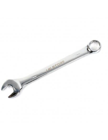 Llave fija de hierro combinada 28,5 cm y cabezas de 24 mm, llave estándar, superficie pulida, uso profesional y aficionado, repa
