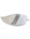 Tradineur - Centro de mesa de cerámica y nácar en forma de hoja, diseño minimalista, recipiente para fruta, adornos, decoración