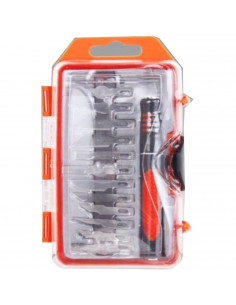 Caja de 13 piezas de hierro para esculpir de 15 x 8,5 cm. Conjunto de herraminetas para realizar labores de esculpimineto. Pack