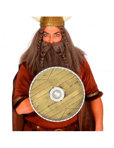 Tradineur - Escudo vikingo de plástico, complemento para Arde Lucus, carnaval, Halloween, fiestas, Ø 40 cm