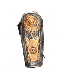 Tradineur - Espinilleras romanas, talla adulta, para Arde Lucus, halloween y celebraciones. Tamaño: 37 x 16 x 6 cm