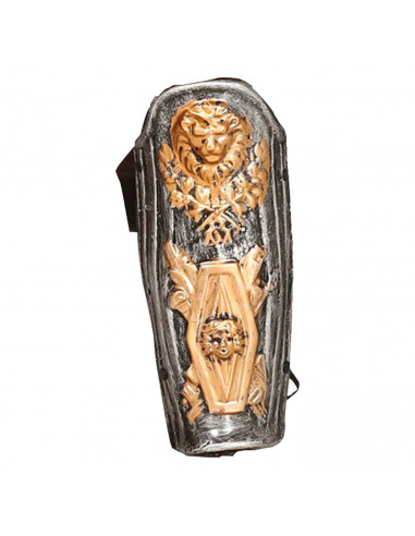 Tradineur - Espinilleras romanas, talla adulta, para Arde Lucus, halloween y celebraciones. Tamaño: 37 x 16 x 6 cm