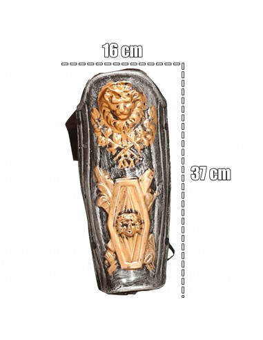 Tradineur - Espinilleras romanas, talla adulta, para Arde Lucus, halloween y celebraciones. Tamaño: 37 x 16 x 6 cm