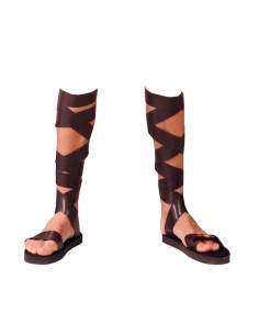 Tradineur - Sandalias romanas, talla adulta, para Arde Lucus, halloween y celebraciones. Tamaño: 29 x 12,5 cm (largo x ancho)