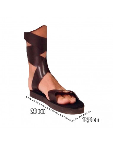 Tradineur - Sandalias romanas, talla adulta, para Arde Lucus, halloween y celebraciones. Tamaño: 29 x 12,5 cm (largo x ancho)