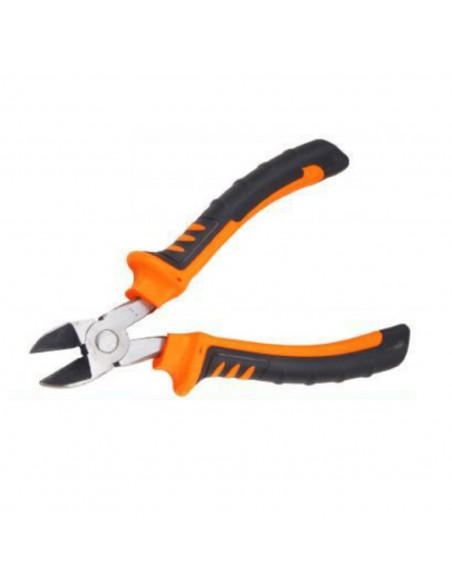 Tradineur - Alicates cortantes 20 cm, mango antideslizante, alicate de precisión, hierro y plástico, punta de 2,5 cm, tenaza, ma