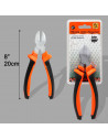 Tradineur - Alicates cortantes 20 cm, mango antideslizante, alicate de precisión, hierro y plástico, punta de 2,5 cm, tenaza, ma
