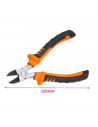 Tradineur - Alicates cortantes 20 cm, mango antideslizante, alicate de precisión, hierro y plástico, punta de 2,5 cm, tenaza, ma