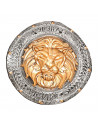 Tradineur - Escudo romano, grabado de león, complemento para Arde Lucus, halloween y celebraciones. 44 cm diámetro