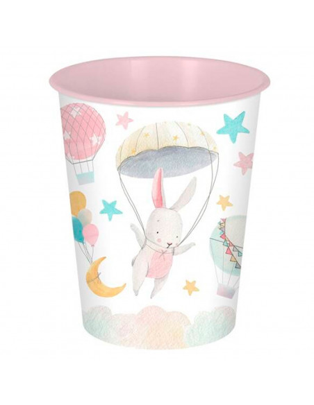 Tradineur - Papelera de plástico infantil decorada, cubo de basura cilíndrico para estudio, dormitorio de niños (Conejita, 25,5 Tradineur - Papelera de plástico infantil decorada, cubo de basura cilíndrico para estudio, dormitorio de niños (Conejita, 25,5
