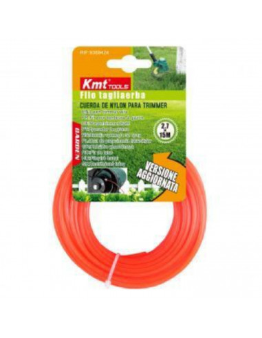 Cuerda de nylon trimmer para desbrozadadora 2,7 mm x 15 m, bobina de hilo de recambio, desbrozar, cortar césped, mantenimiento j