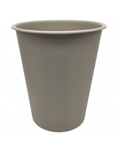 Tradineur - Papelera de plástico lisa, forma cilíndrica, cubo de basura para estudio, dormitorio, oficina, 25,5 x 21,5 cm, 6 lit