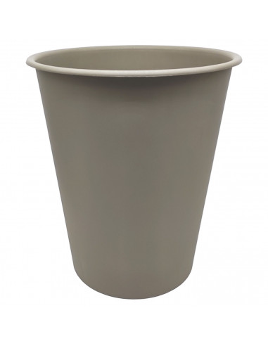 Tradineur - Papelera de plástico lisa, forma cilíndrica, cubo de basura para estudio, dormitorio, oficina, 25,5 x 21,5 cm, 6 lit