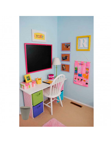 Tradineur - Papelera de plástico lisa, forma cilíndrica, cubo de basura para estudio, dormitorio, oficina, 25,5 x 21,5 cm, 6 lit
