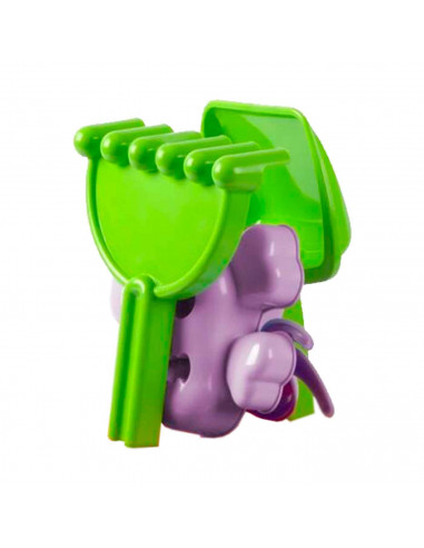 Tradineur - Cubo de playa con accesorios, impresión de unicornio, Incluye: cubo, pala, rastrillo, etc. Ideal para jugar en la pl
