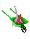 Tradineur - Carretilla de playa de plástico, juguete infantil para jugar en la arena, parque, jardín, regalo para niños, incluye