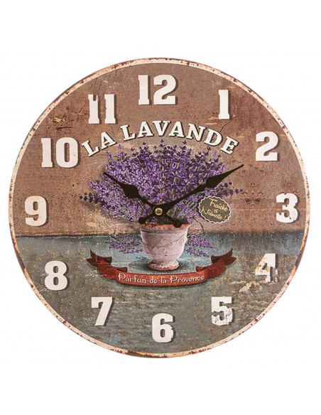 Tradineur - Reloj de pared redondo con números grandes, madera, diseño vintange, sala de estar, cocina, oficina, negocios (La La Tradineur - Reloj de pared redondo con números grandes, madera, diseño vintange, sala de estar, cocina, oficina, negocios (La La