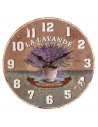 Tradineur - Reloj de pared redondo con números grandes, madera, diseño vintange, sala de estar, cocina, oficina, negocios (La La