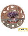 Tradineur - Reloj de pared redondo con números grandes, madera, diseño vintange, sala de estar, cocina, oficina, negocios (La La