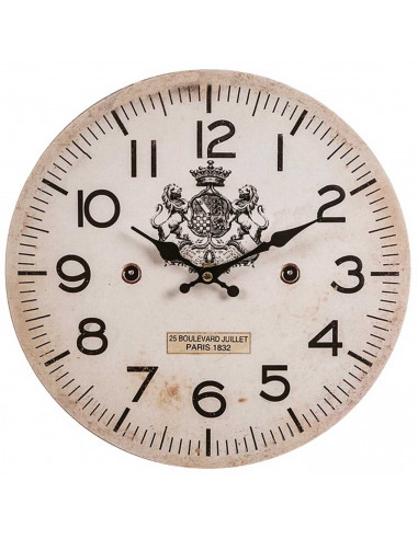 Tradineur - Reloj redondo de pared con números grandes, madera, diseño vintange, sala de estar, cocina, dormitorio, oficina (Roy